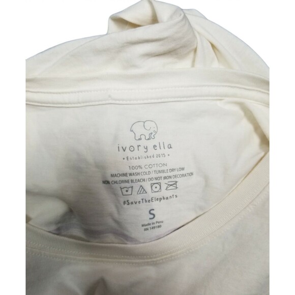 Ivory Ella Women's Long Sleeve Cotton T Shirt Top Elephant Logo Size Small - Picture 6 of 7